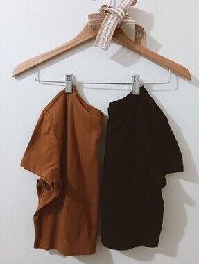 2 Wild Fable Basic Essential Cropped Layering Short Sleeve Tees Small Medium